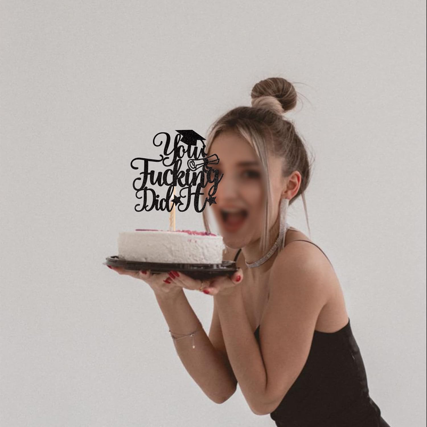 1 pieza de decoración para tartas con purpurina hecha para diploma de clase de 2024 Congrad Grad, selección de pasteles, felicitaciones,