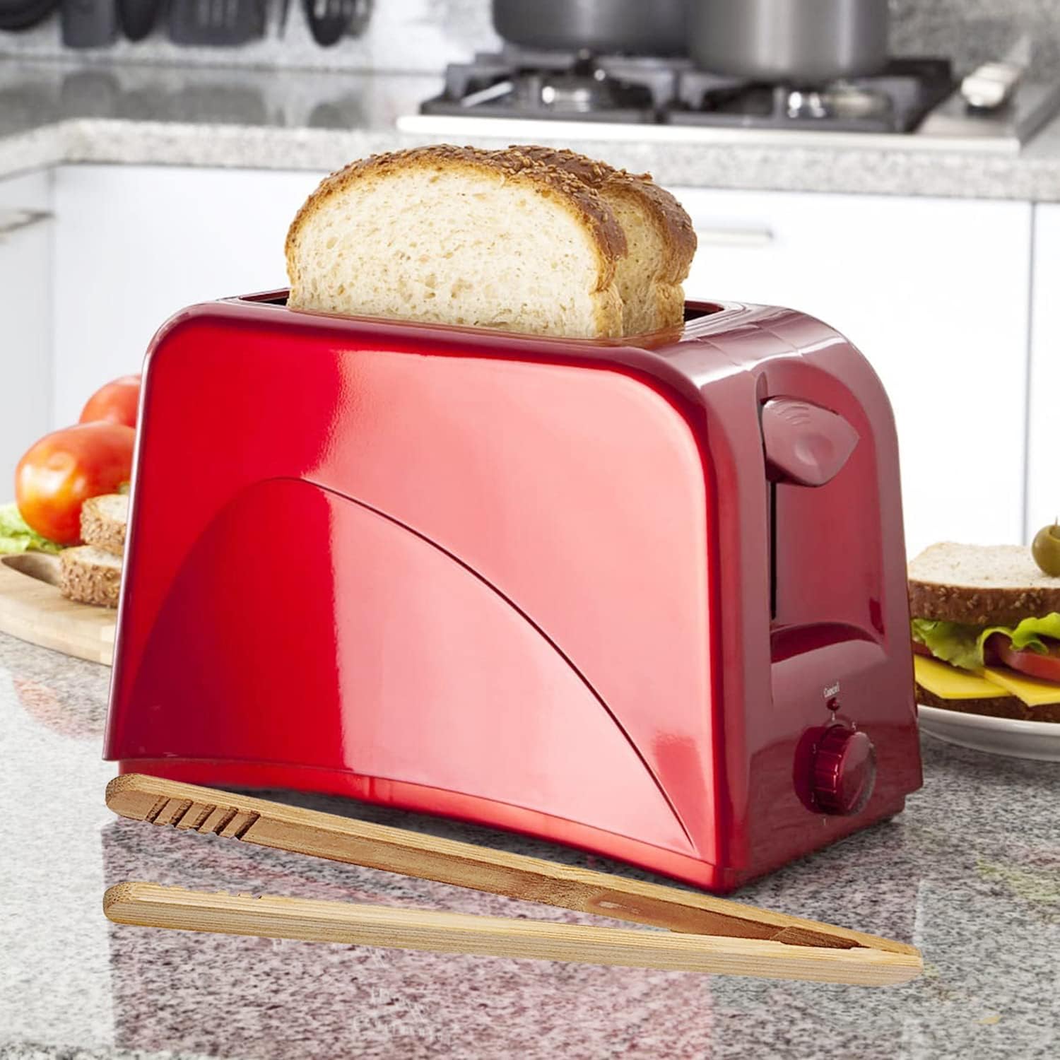 12 pinzas de bambú de 7 pulgadas para servir magdalenas de pepinillos, ensalada de frutas de queso, tostadas y pan