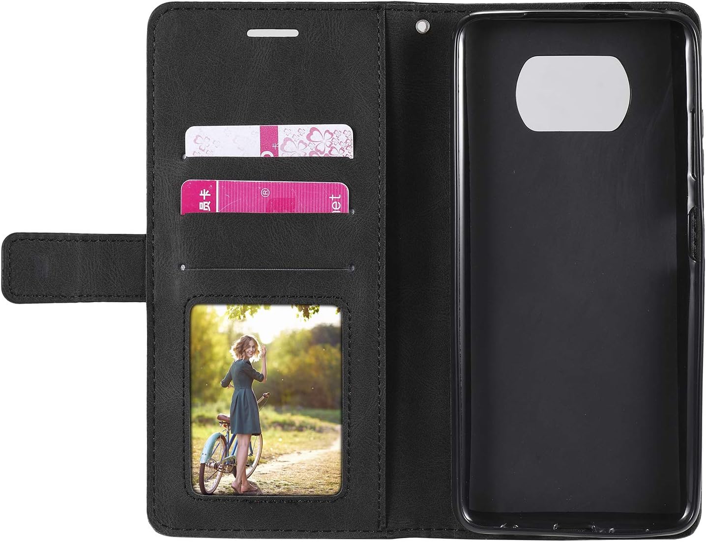 Funda tipo cartera de cuero para Xiaomi Poco X3 NFC, funda de cuero con tapa de PU de alta calidad, con ranuras de crédito, atril, libro de bolsillo