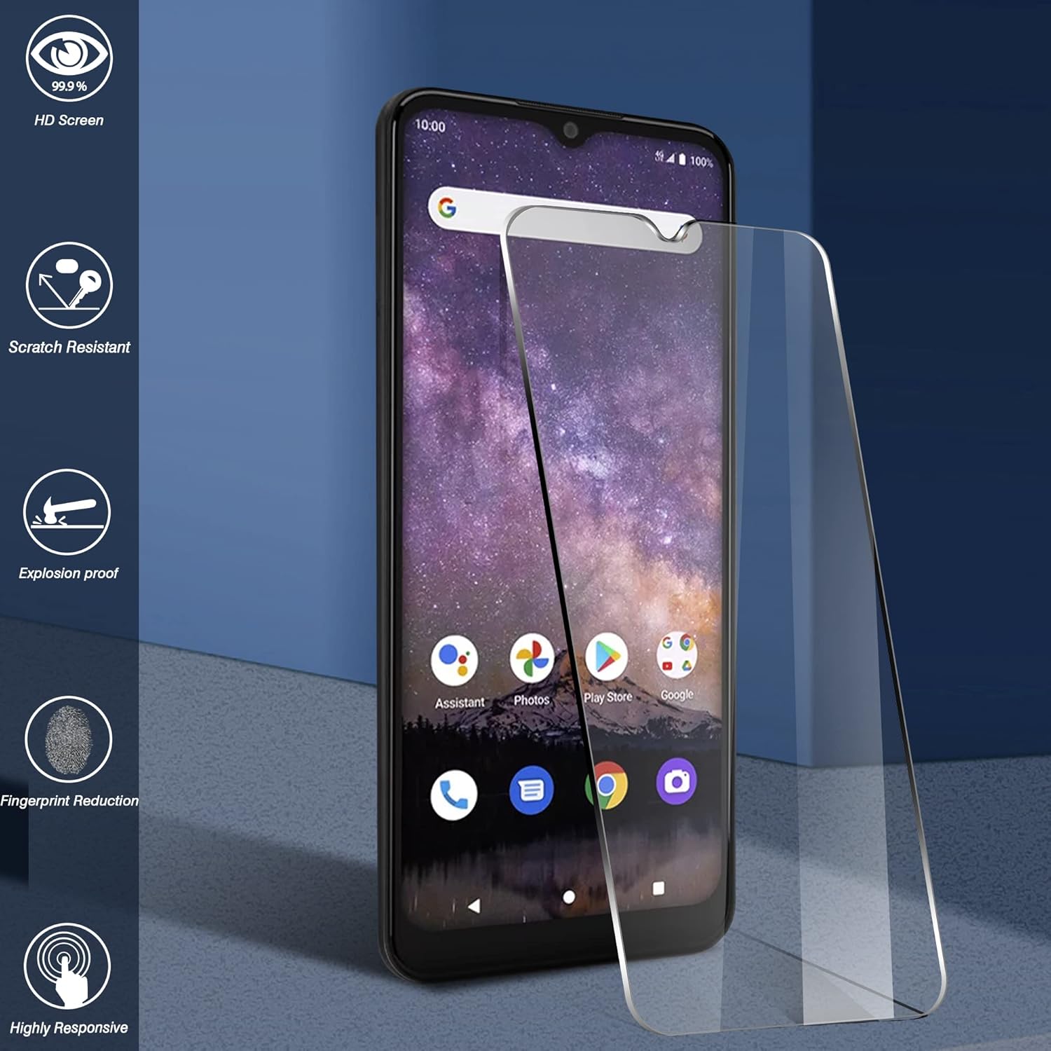 Orzero Paquete de 3 protectores de pantalla de vidrio templado compatibles con Wiko Voix, bordes de arco 2.5D, antiarañazos, alta definición, sin