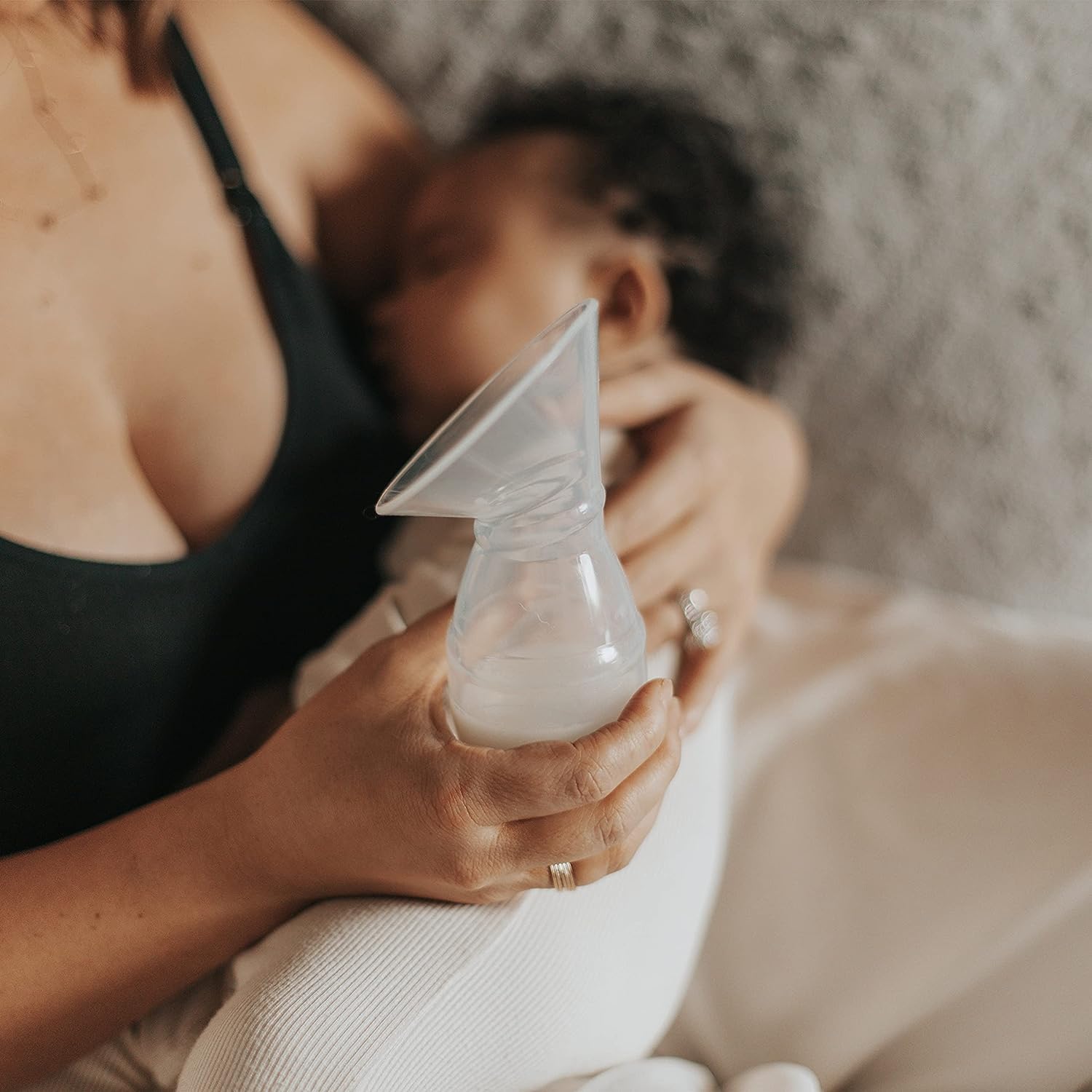 Dr. Brown’s Natural Flow MilkSPA – Calentador de leche materna y biberón con extractor de leche de silicona de una sola pieza, recogedor de leche