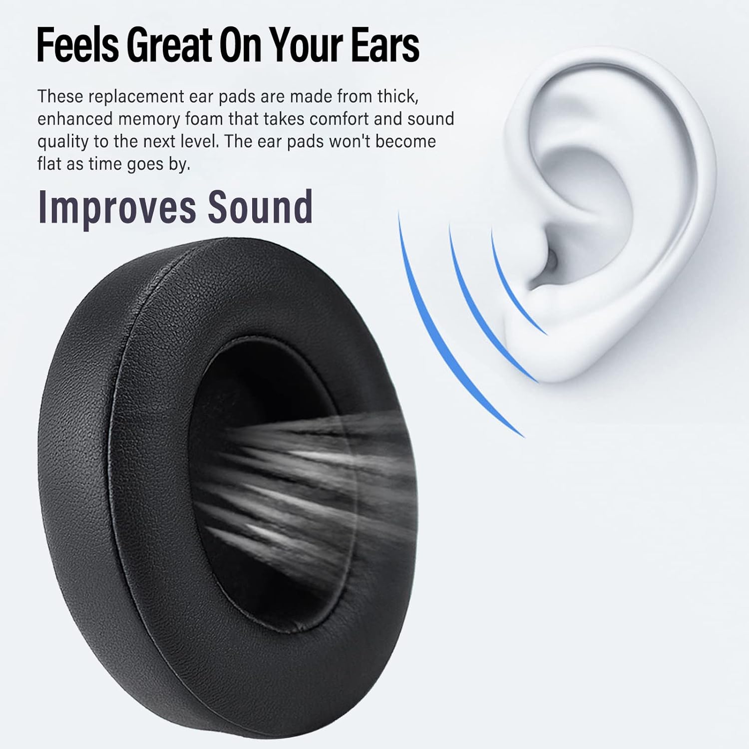 Studio 3 – Almohadillas de repuesto para auriculares Beats Studio 2 y Studio 3 con cable e inalámbricos, almohadillas de espuma viscoelástica con