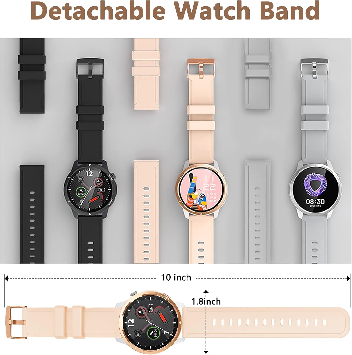 Wwzzey Reloj inteligente para mujer (hacer llamadas y responder llamadas), IP68 resistente al agua con podómetro, notificación de mensajes,