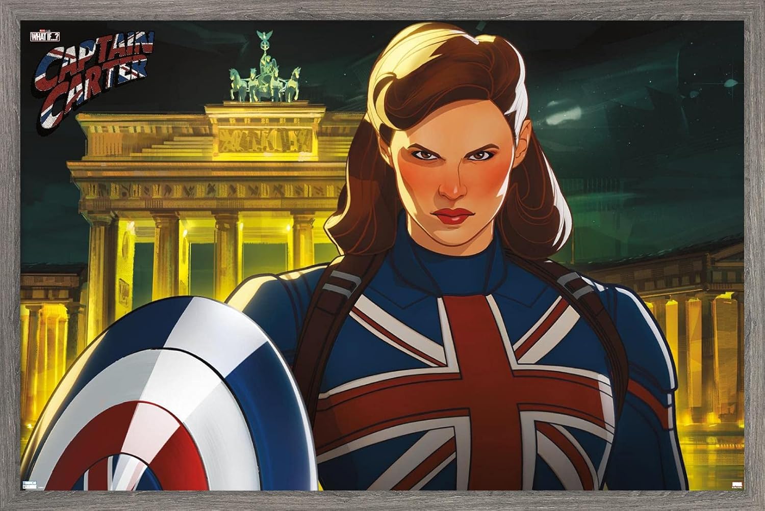 Trends International Marvel Year of The Shield-Captain Carter – Póster de pared, 14.725 x 22.375 pulgadas, versión enmarcada de madera de granero