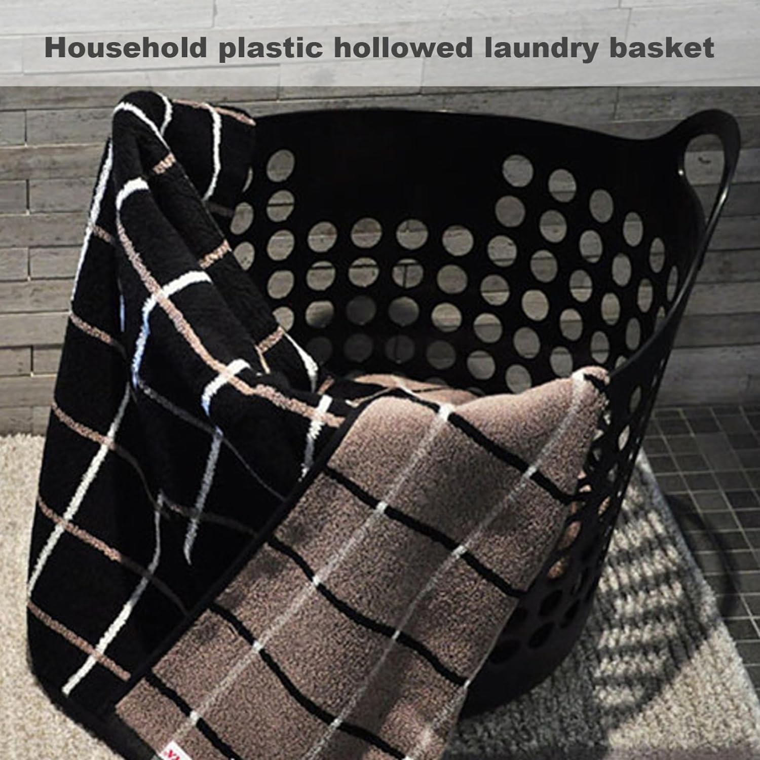 Cestas de lavandería con asa de 11.81 x 15.75 x 16.54 pulgadas, huecas, flexibles, lavables, apilables, de boca ancha, para baño, dormitorio