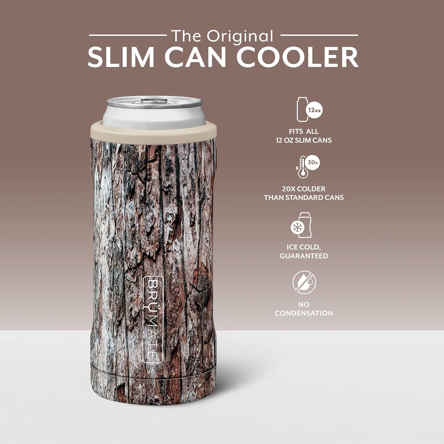 BrüMate Hopsulator Slim – Enfriador de latas aislado, para latas delgadas de 12 onzas, soporte para bebidas de acero inoxidable aislado, para