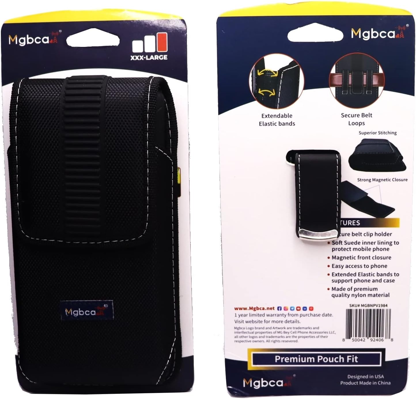 Mgbca Funda de nailon para iPhone 15 Pro Max, 14, 13, 12, 11 Pro Max, resistente con funda segura fija, soporte de clip para cinturón, cierre