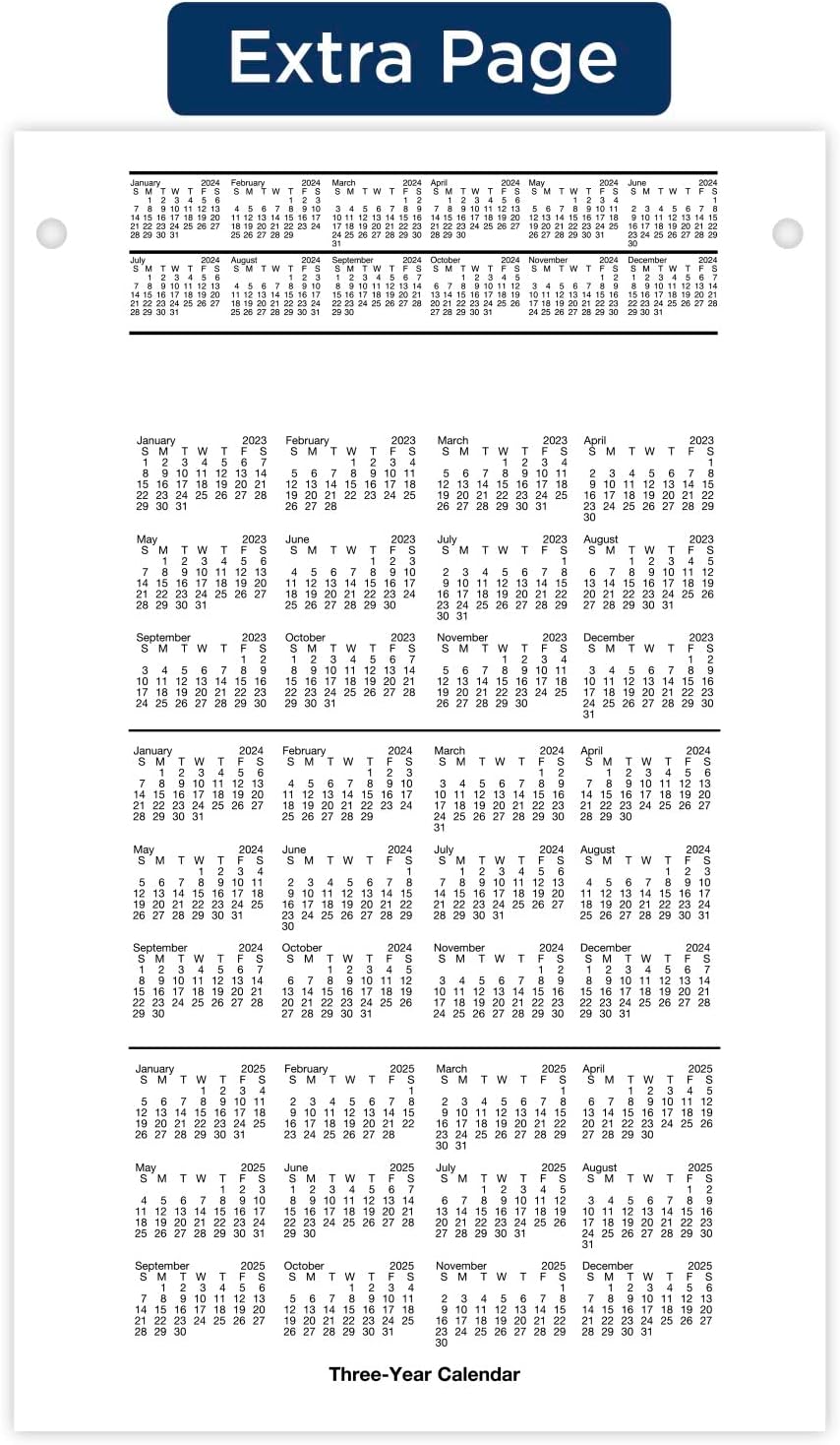 AT-A-GLANCE Recambio de calendario diario de escritorio 2024, 5 x 8 pulgadas, grande, estilo (E4585024)