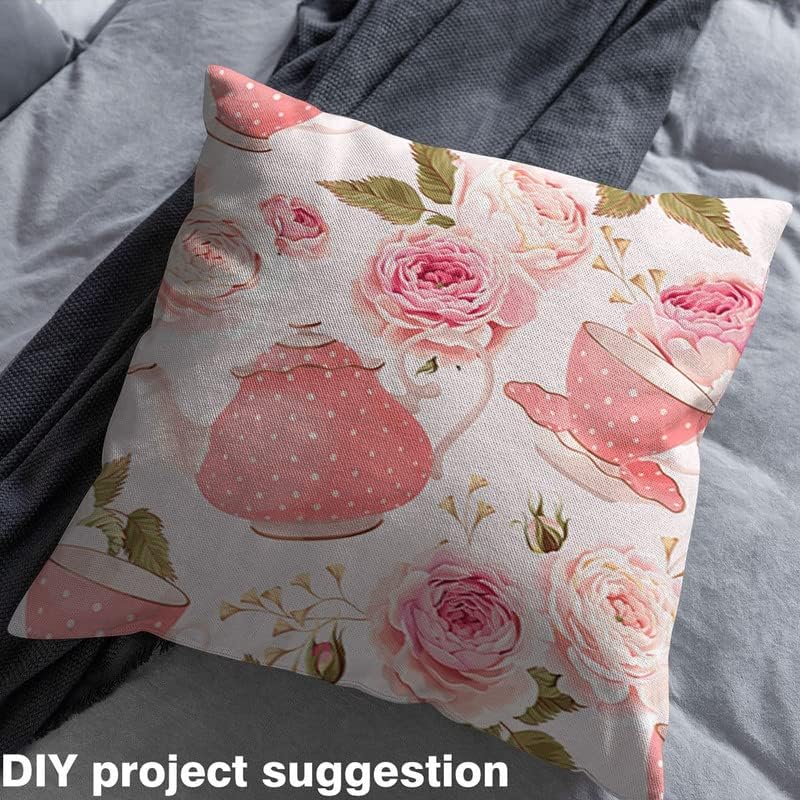 Feelyou The Yard, tela floral vintage de The Yard, románticas teteras con temática de flores, tela de tapicería para sillas y proyectos de bricolaje