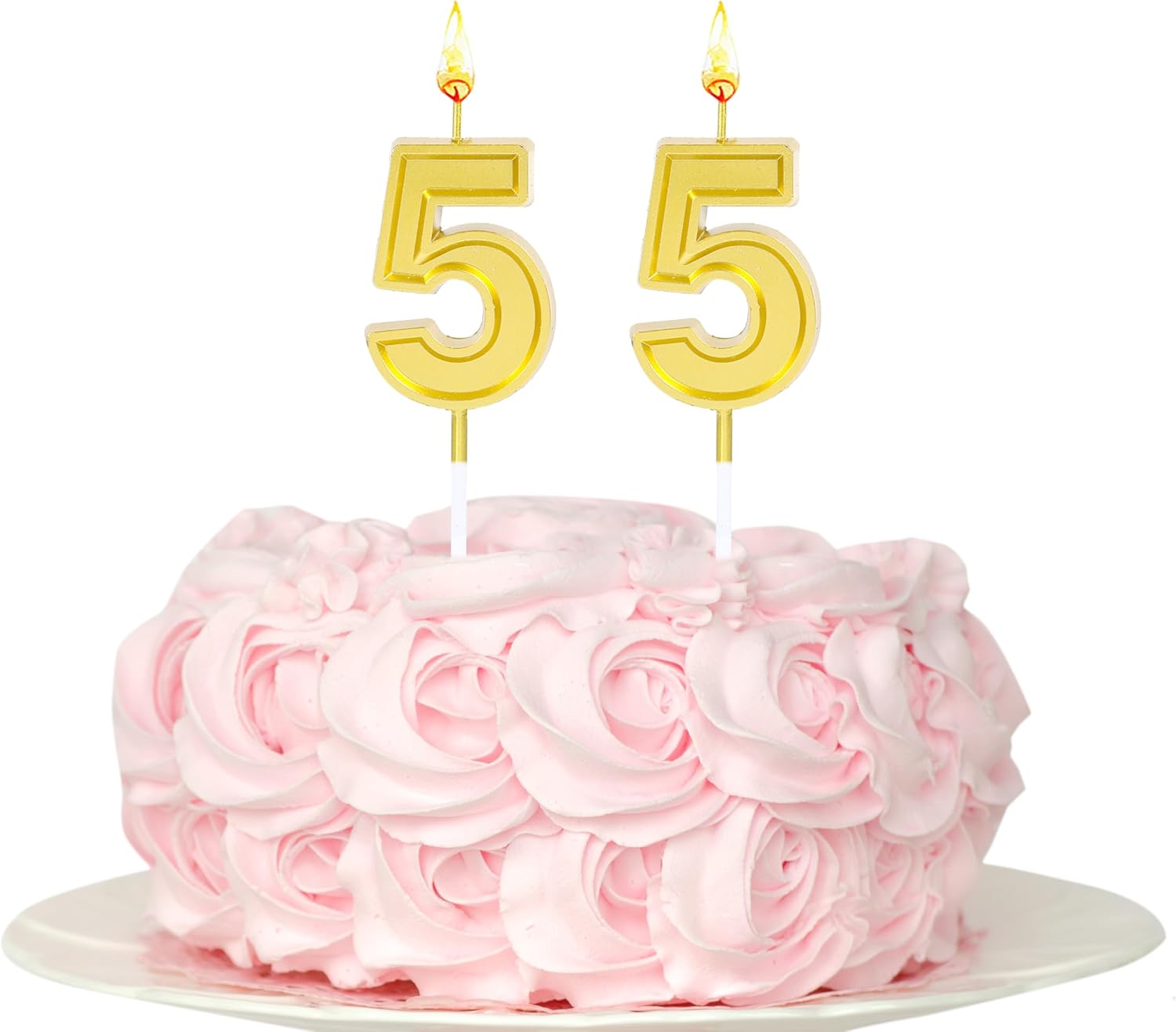 Velas doradas con el número 55 para pasteles, decoración de pastel de cumpleaños número 55 para mujeres y hombres, feliz 55 cumpleaños, boda,
