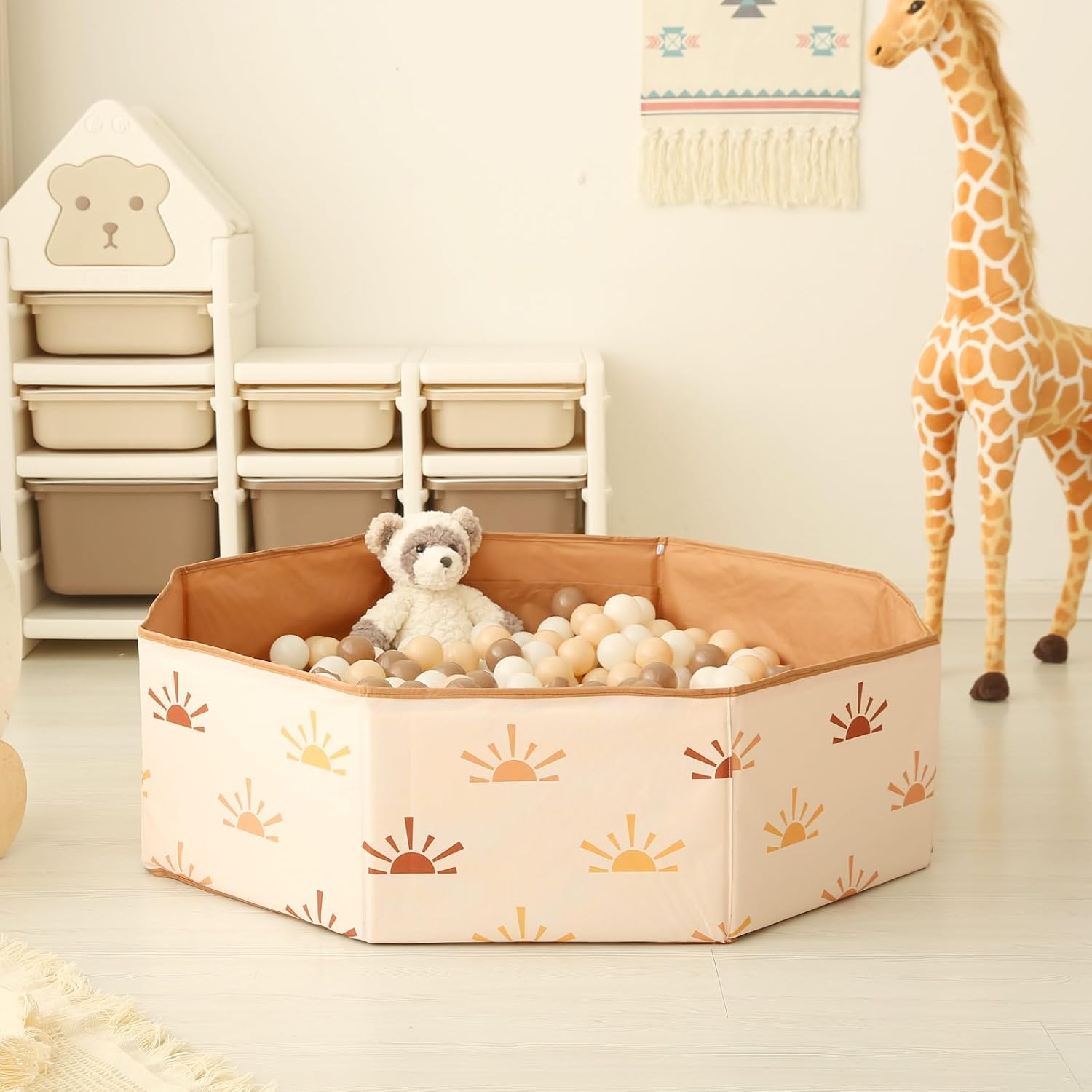GOGOSO Piscina de bolas octogonal grande, grande y portátil para niños, mascotas y más, diseño seguro y plegable, perfecto para niños pequeños