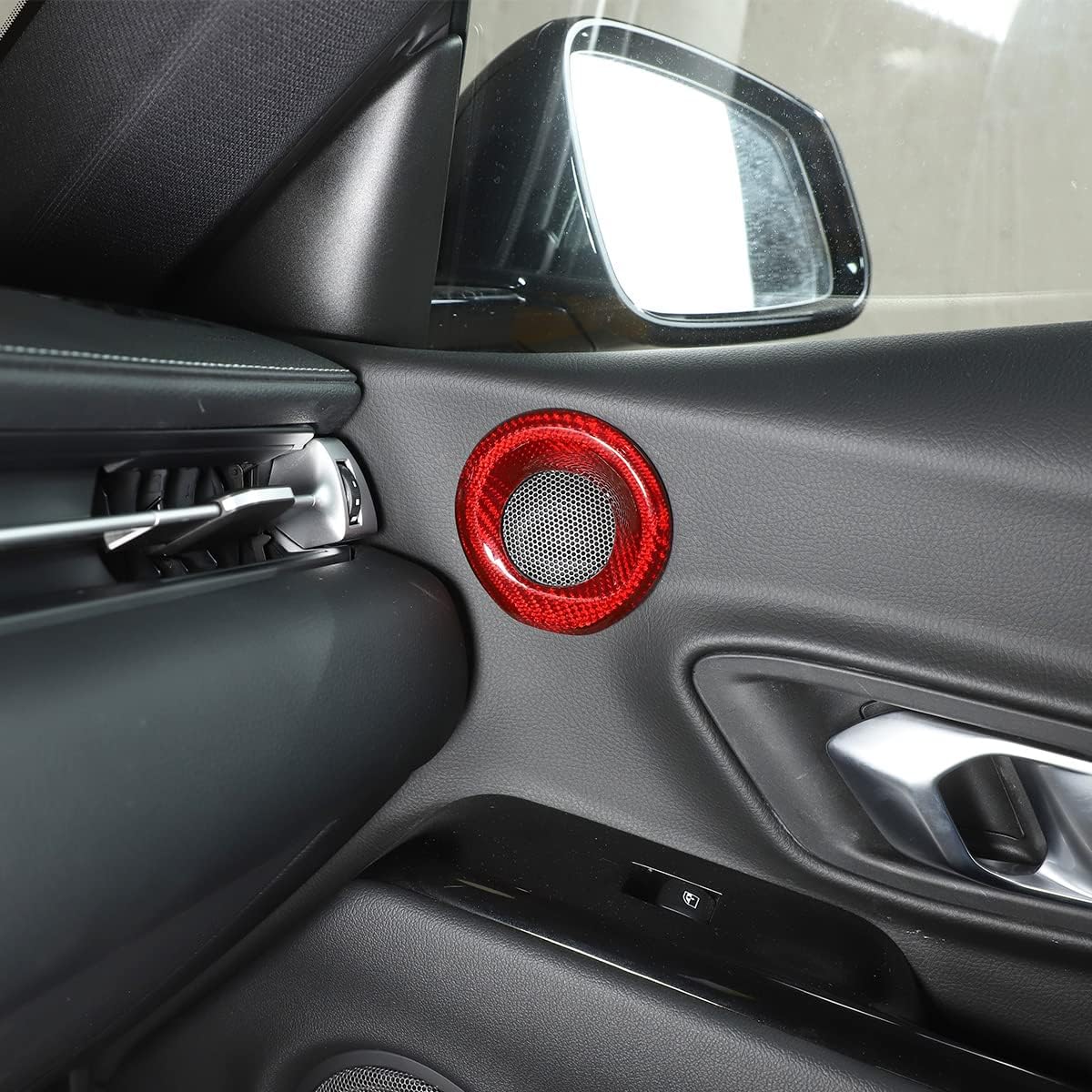 Anillo decorativo para bocina de puerta de automóvil, borde de fibra de carbono real, apto para Toyota Supra GR A90 A91 MK5 2019-2022, accesorios