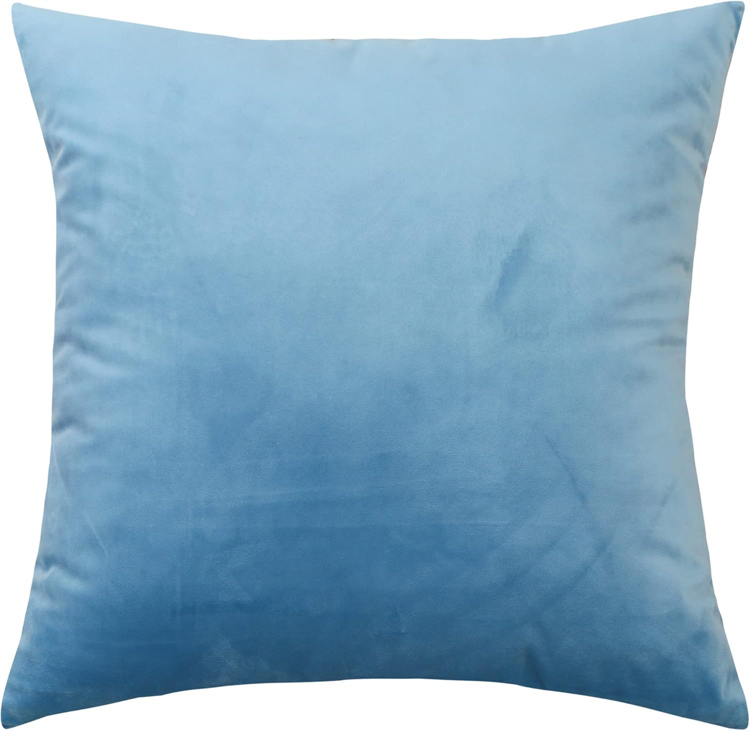TangDepot Juego de 2 fundas de almohada de terciopelo súper suaves, fundas de almohada europeas (24 x 24 pulgadas, 2 piezas, A02 azul)