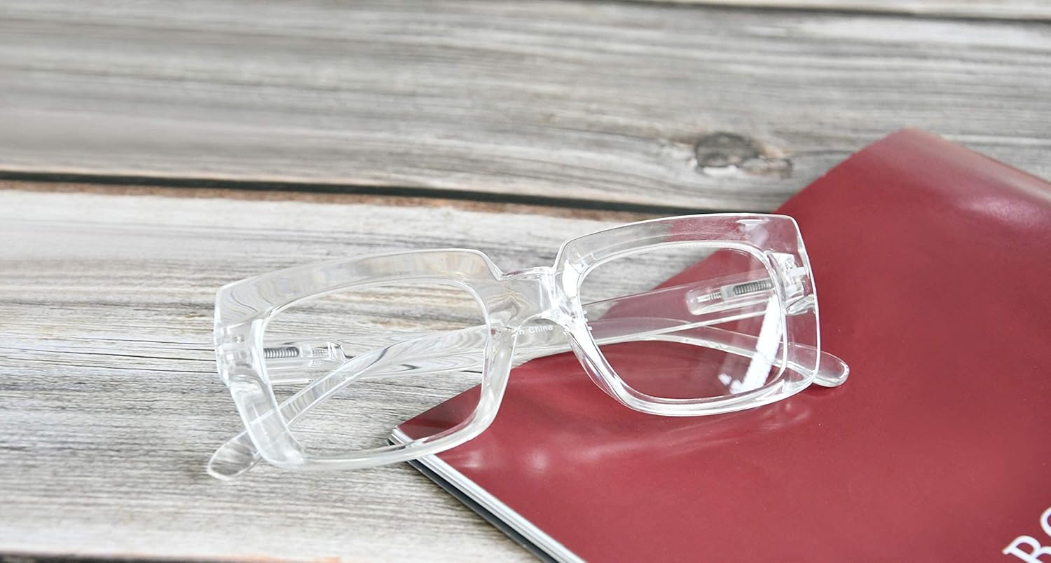 Eyekepper – Juego de 4 anteojos de lectura para mujer, diseño cuadrado, tamaño extra grande para mujer.