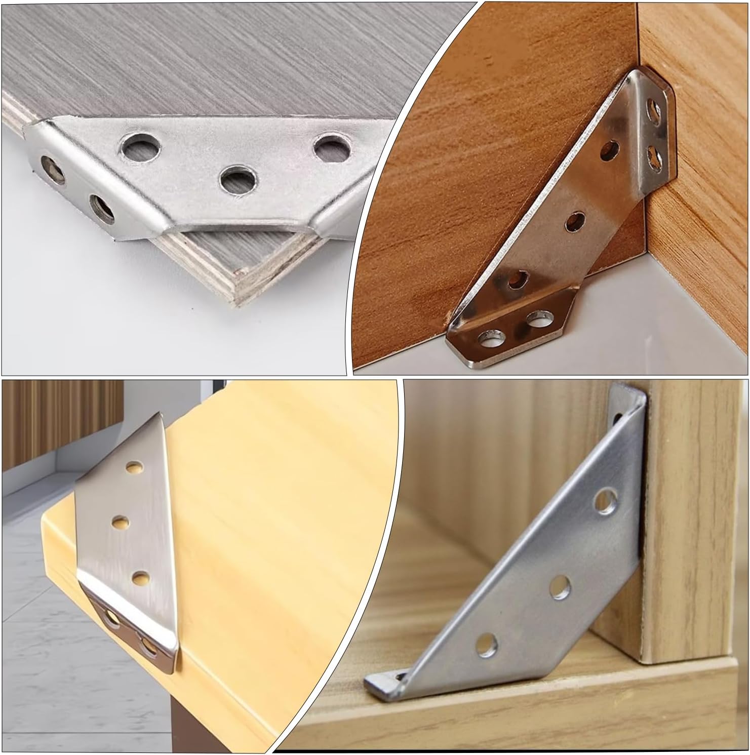 10 conectores de esquina de muebles de acero inoxidable, conector universal de esquina para muebles, conector de fijación en ángulo, marco de