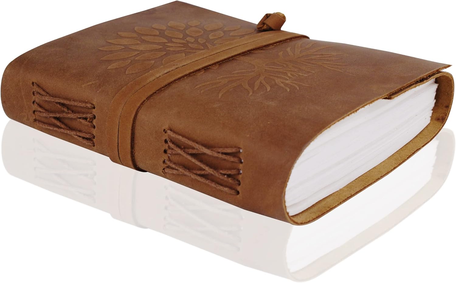 Cuaderno de escritura de diario de cuero, bloc de notas encuadernado vintage hecho a mano para hombres y mujeres, escribe en papel grueso liso,