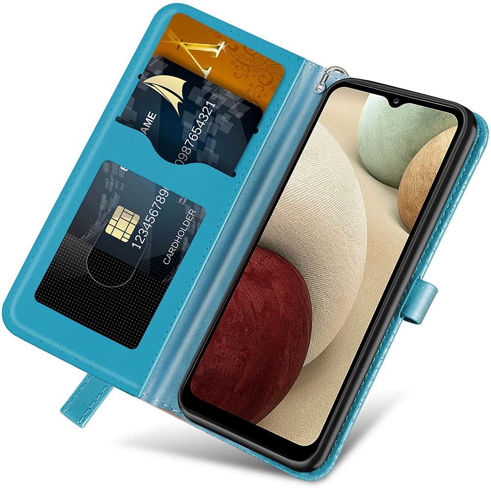 ROPIGO Funda tipo cartera para Samsung Galaxy A14 5G, piel sintética de alta calidad con diseño de árbol en relieve, función atril, ranuras para