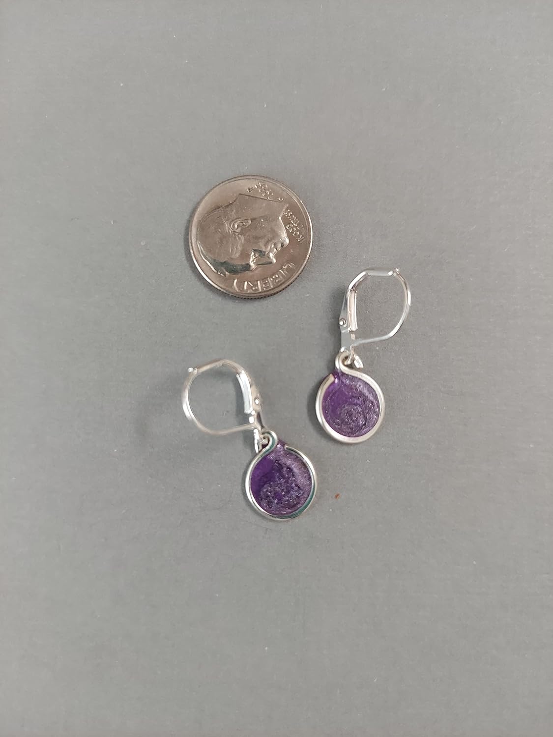 Handmade Lightweight 2 Tone Blue Resin Small Drop Earrings Beads by Bettina