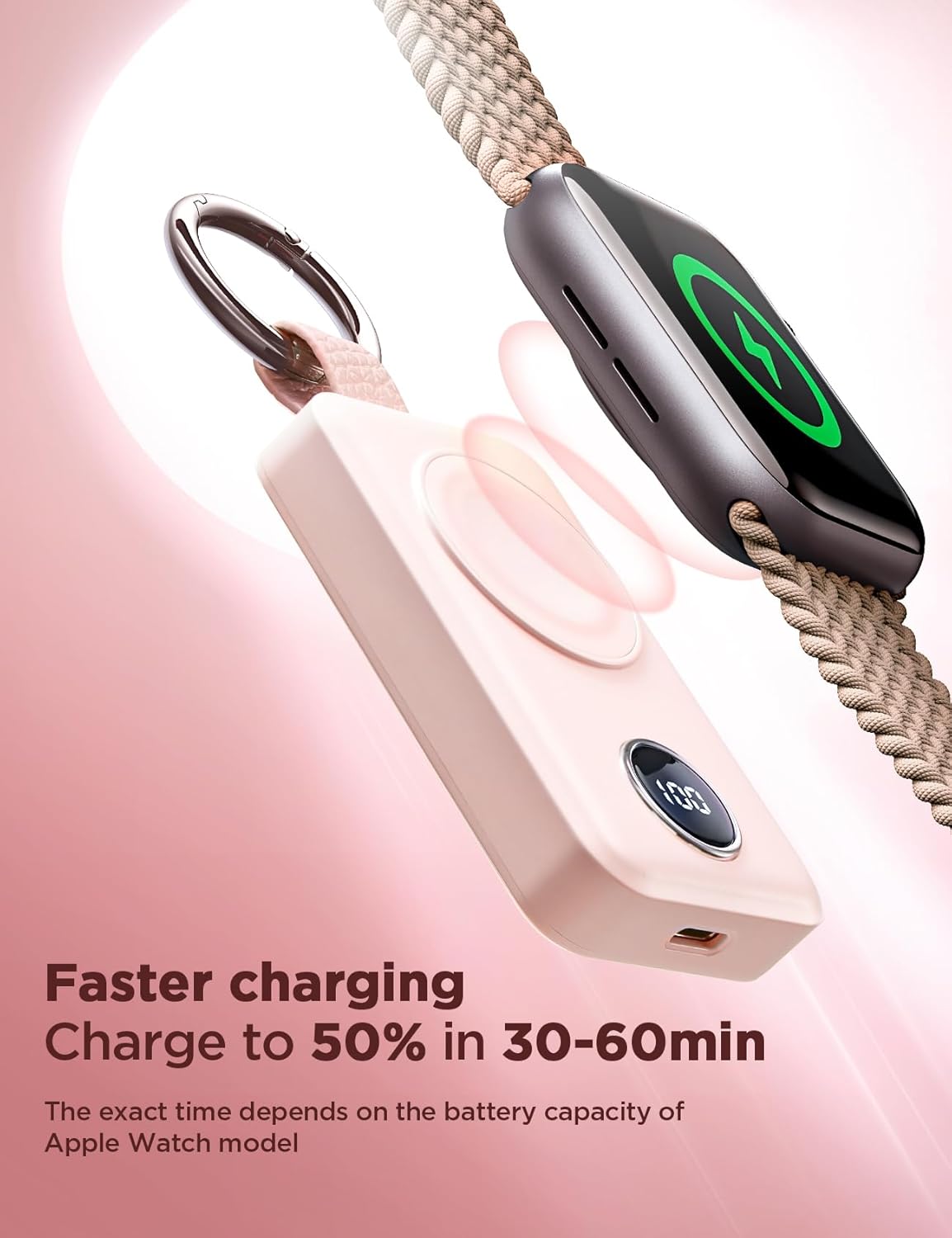 JOYROOM Cargador inalámbrico portátil de 2000 mAh compatible con Apple Watch Series 98765432SEUItra 2Ultra, cargador magnético compacto para iWatch,