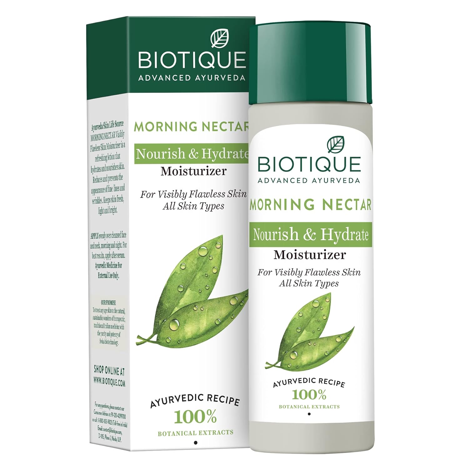 Biotique Bio Morning Nectar – Hidratante para la piel visiblemente impecable, 4.1 fl oz