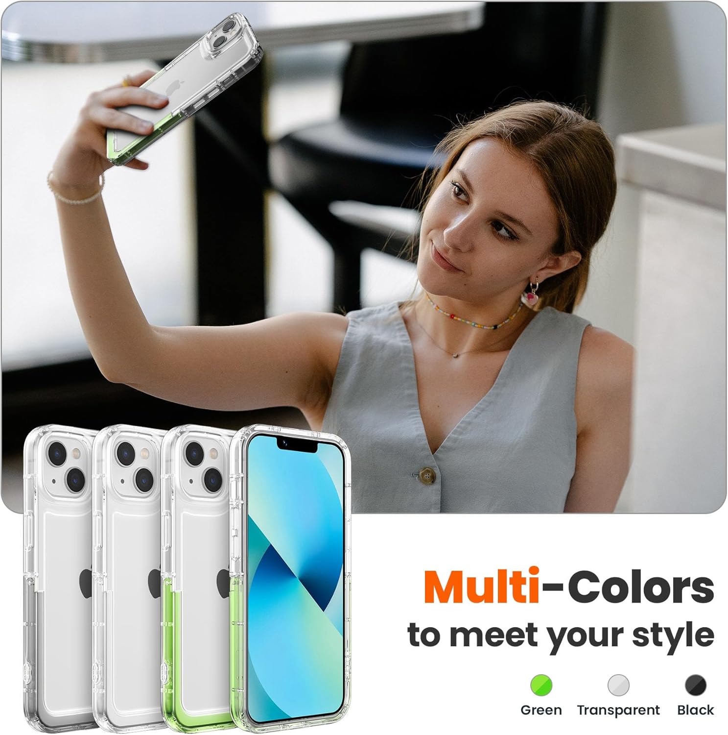 ZCDAYE Diseñada para iPhone 1314, funda transparente con soporte compatible con carga inalámbrica de TPU parachoques invisible soporte suave delgado