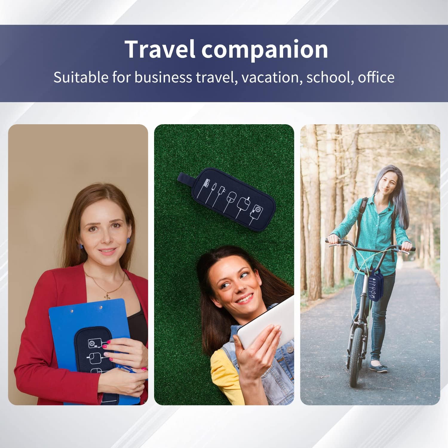 HESTECH Organizador de cables, organizador de cables, organizador electrónico de carga, estuche de viaje para accesorios electrónicos pequeños,