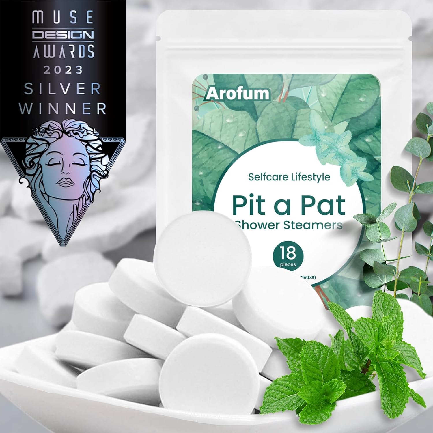 Vaporizadores de ducha, aromaterapia, paquete de 18 bombas de baño de eucalipto y menta, regalos de spa, bombas de ducha Pit a Pat, ideas de regalo