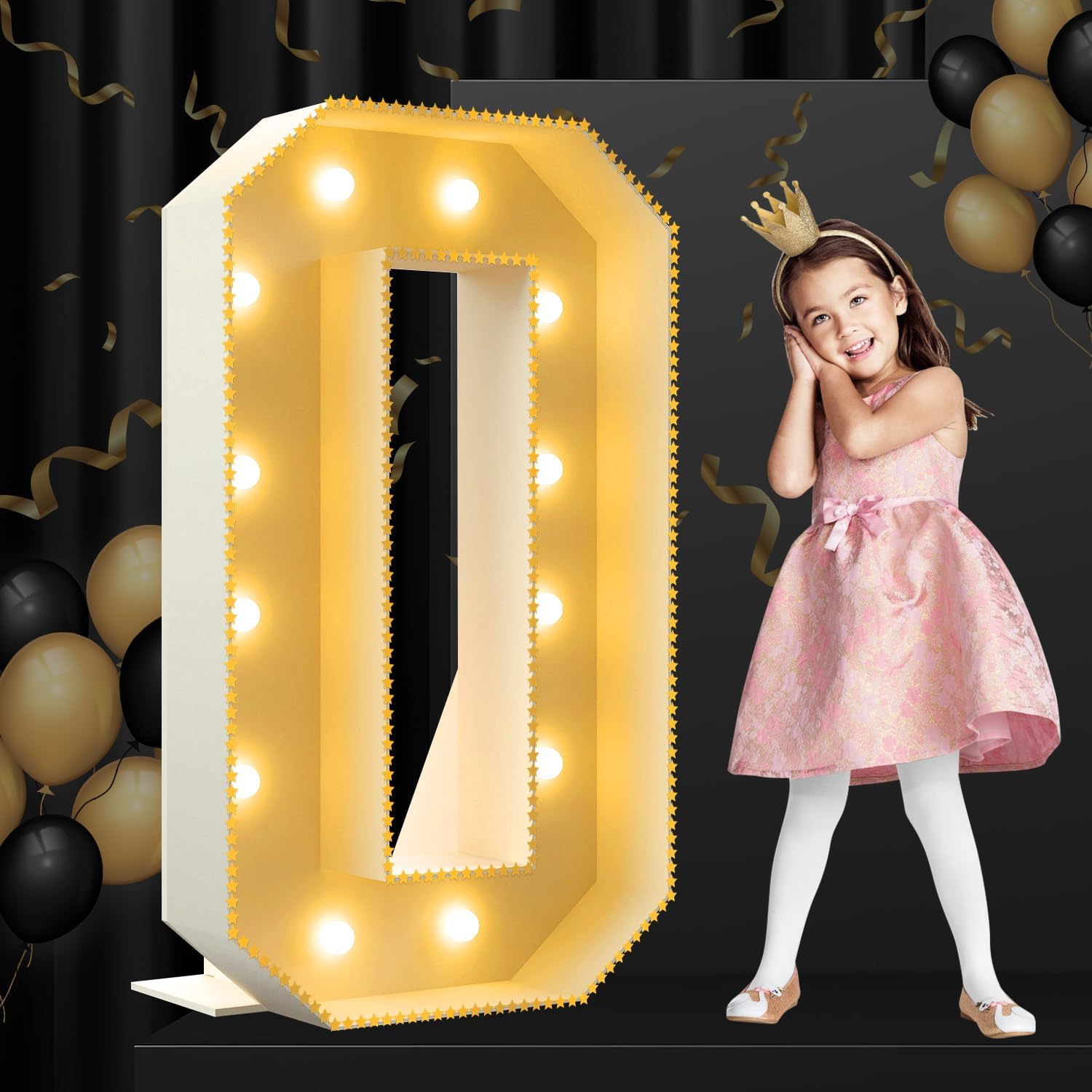 Números de marquesina de 4 pies de alto, grandes números iluminados para fiestas, 50, 40, 60, 70, 30, 20, 80, 90, 10, decoraciones de cumpleaños,