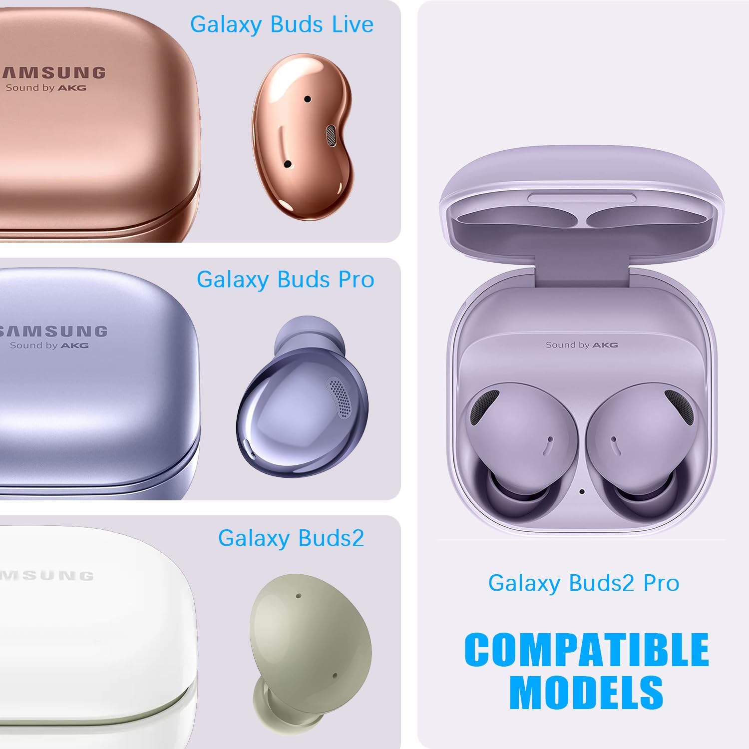 Funda de bloqueo seguro para Galaxy Buds FE (2023)  Galaxy Buds2 Pro Case (2022)  Galaxy Buds Pro (2021)  Galaxy Buds 2 (2021) Galaxy Buds Live
