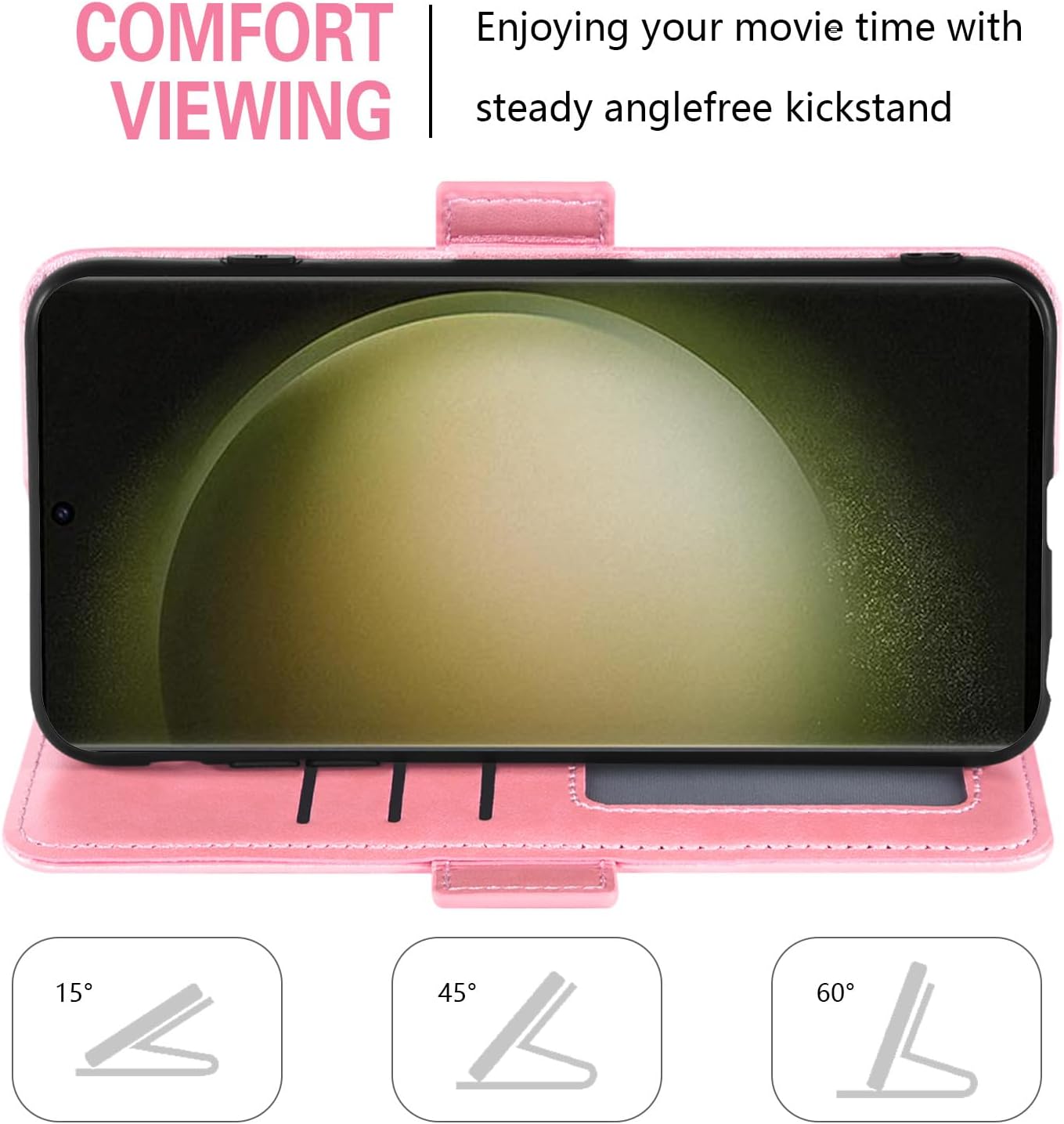 Asuwish Funda tipo cartera compatible con Samsung Galaxy S23 Ultra 5G, protector de pantalla de vidrio templado, correa para muñeca, tarjetero y