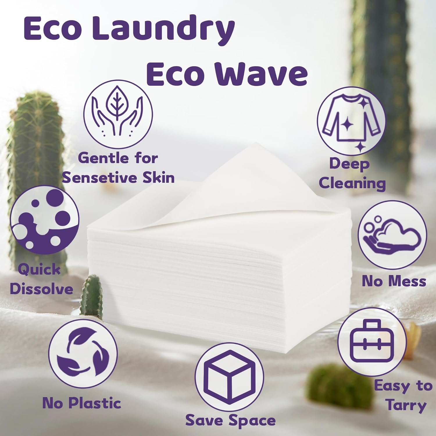 Hojas de detergente para ropa, 80 hojas, aroma a lavanda, tiras hipoalergénicas y ecológicas, perfectas para viajes, campamento, apartamentos,