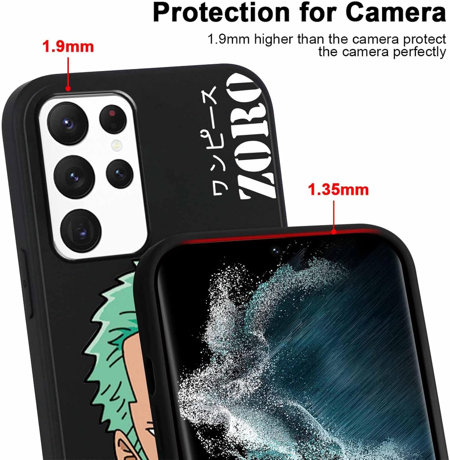 2 fundas de silicona para Samsung Galaxy S22 Ultra 5G de 6.8 pulgadas, con estampado de personajes de dibujos animados de anime para hombres,