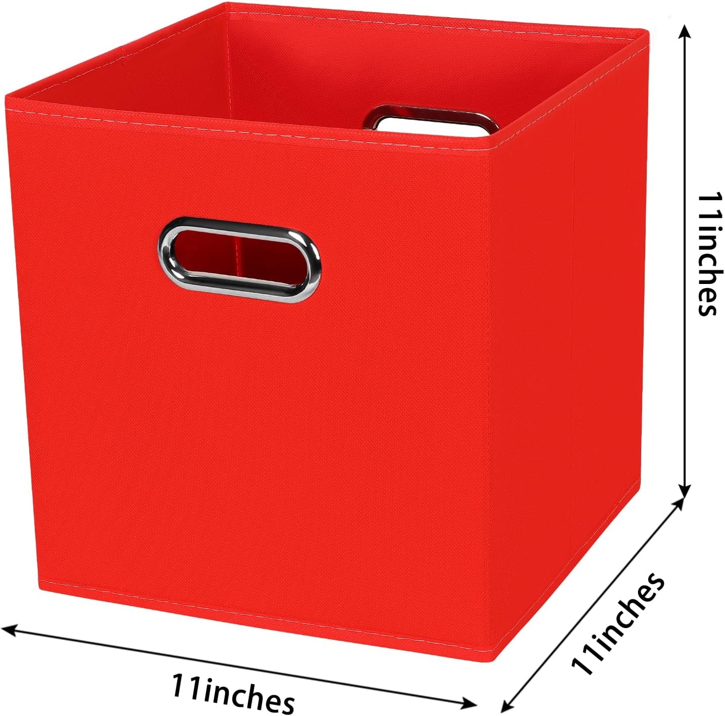 Contenedores de almacenamiento de 11 pulgadas, cubos de tela negra con asa, canasta plegable para armario o caja de almacenamiento plegable, 11 x 11