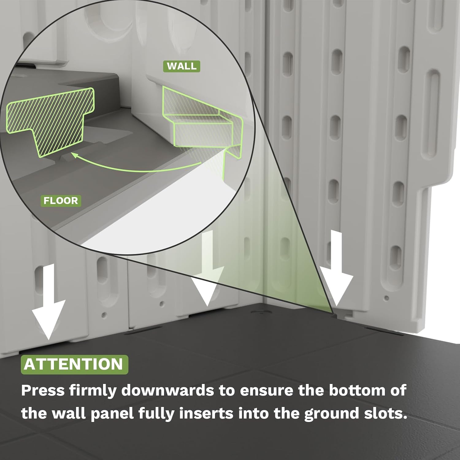 Patiowell Cobertizo de almacenamiento de plástico para exteriores de 8 x 6 pies con piso, cobertizo de resina con ventana y puerta con cerradura