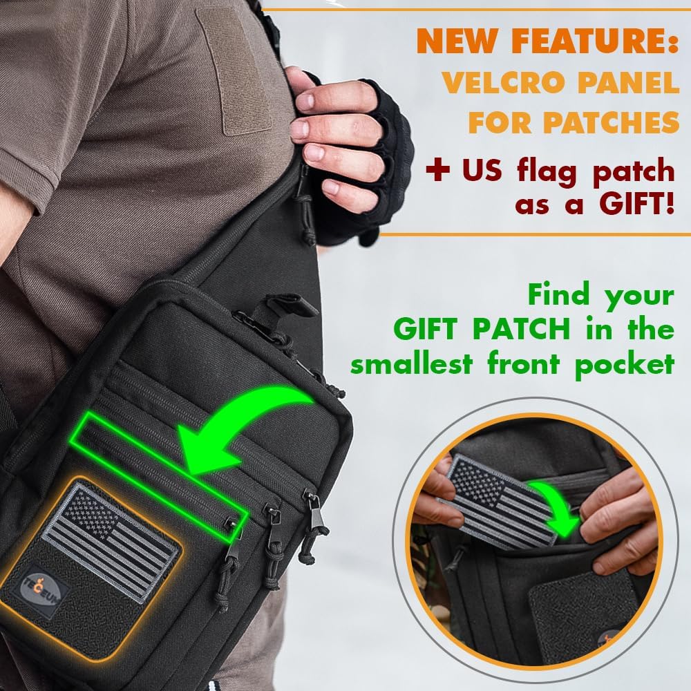 TECEUM Bolso bandolera táctico compacto  CCW para todos los días  Más de 10 estilos  Bolso cruzado de hombro para transporte oculto de pistola