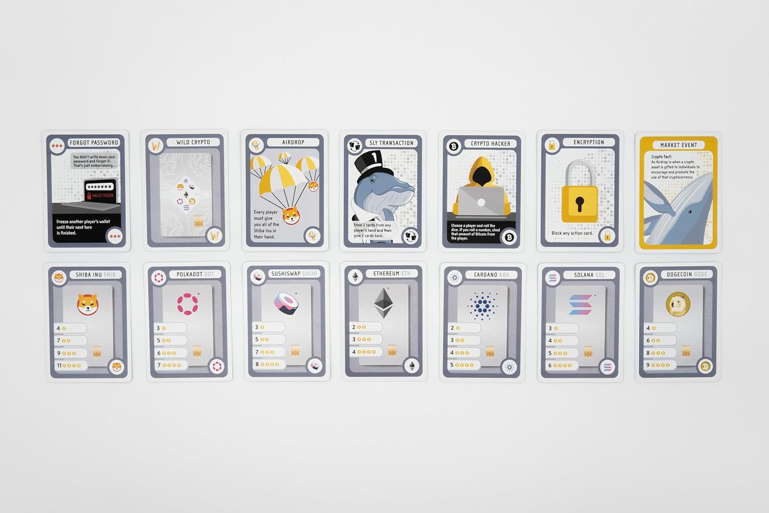 Crypto Whales Juego de cartas  Adictivamente divertido – Todas las edades  Fusión de acuerdo de monopolio y cubre sus activos  Regalo de Bitcoin