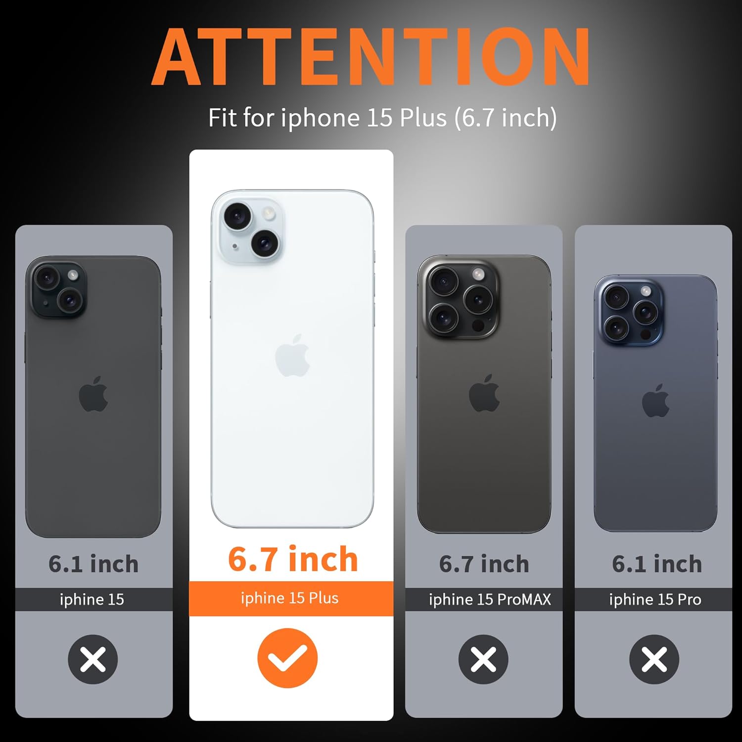 Migeec Funda transparente para iPhone 15 Plus, a prueba de golpes, funda protectora para iPhone 15 Plus, 6.7 pulgadas