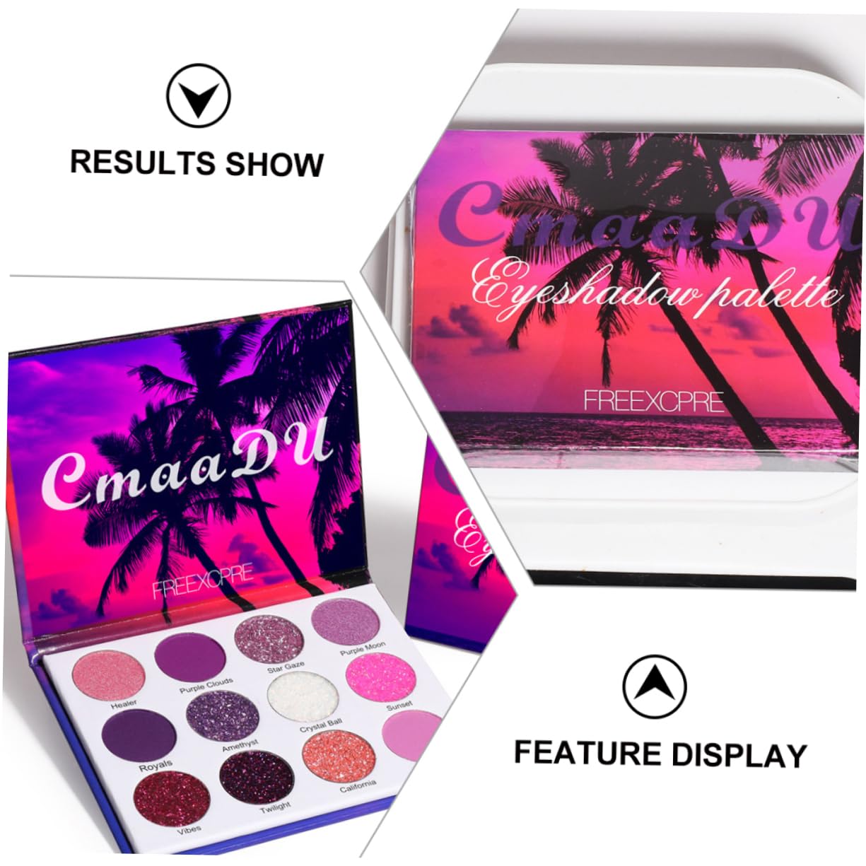 FOMIYES 1 caja paleta de sombra de ojos paleta de maquillaje bandeja de metal brillo sombra de ojos cosméticos paleta de sombra de ojos sombra de