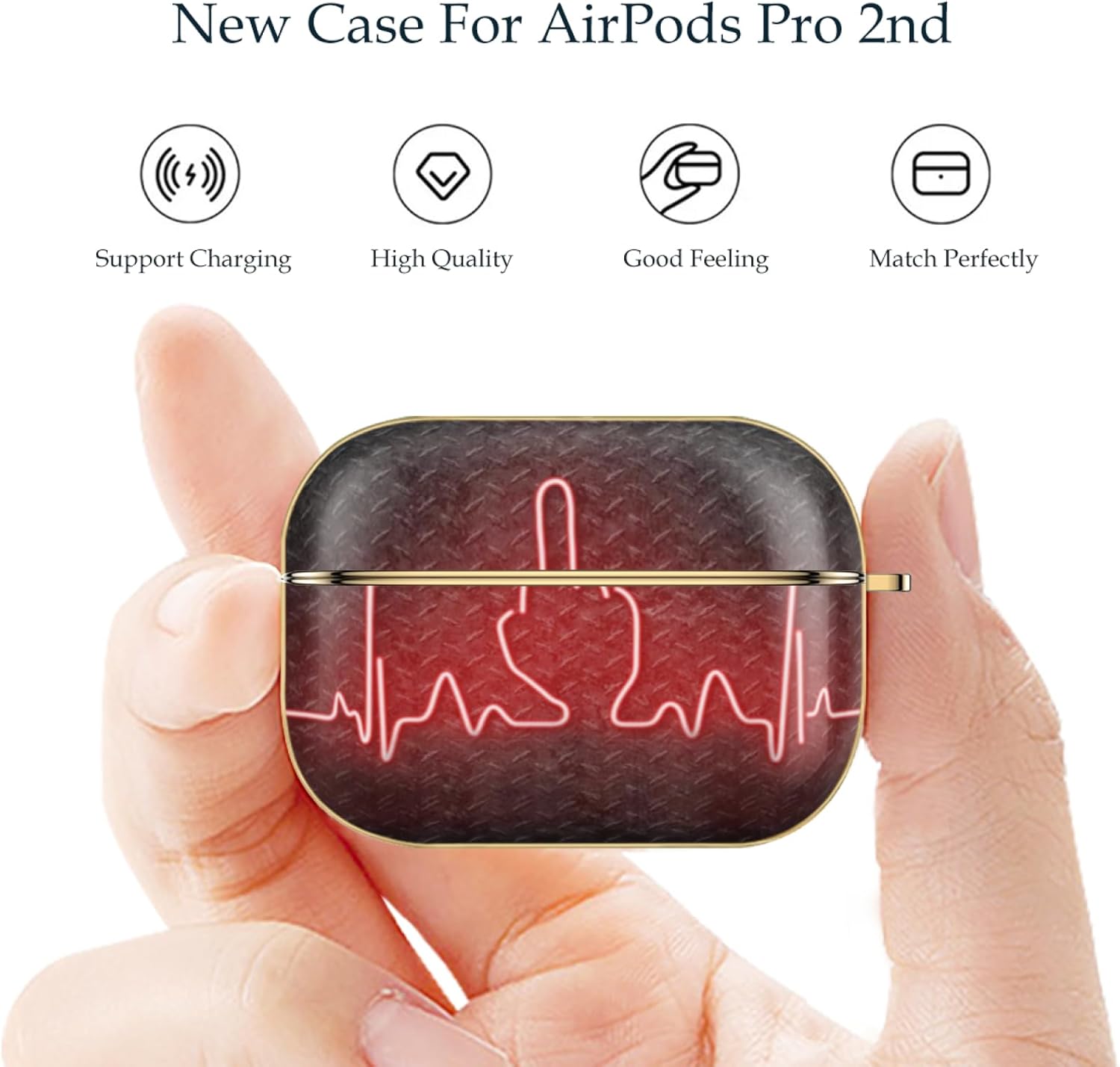 Heartbeat – Funda para AirPods Pro de 2 generación, funda protectora suave que absorbe los golpes para Apple Airpods Pro 2