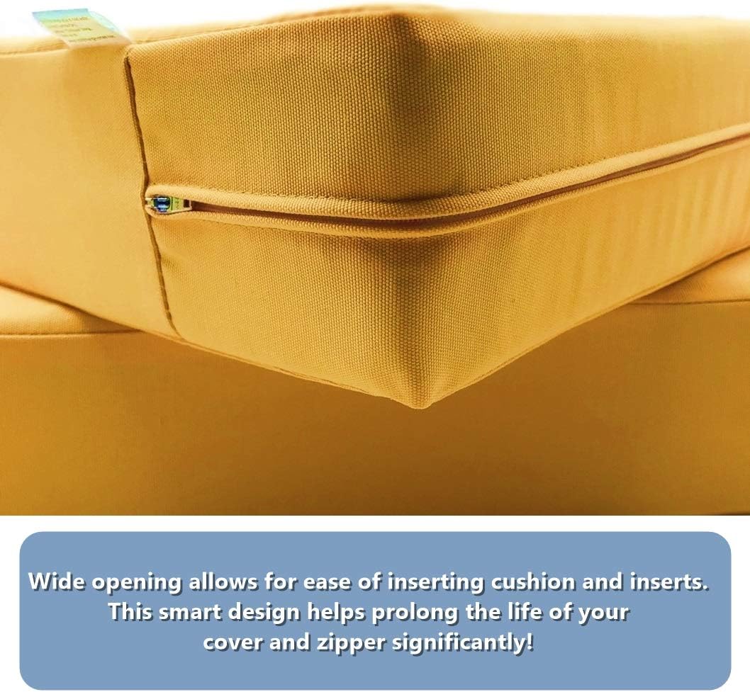 CozyLounge Fundas de cojín para silla de patio con diseño de girasol amarillo repelente al agua (25 x 25 x 5 pulgadas (2 fundas))