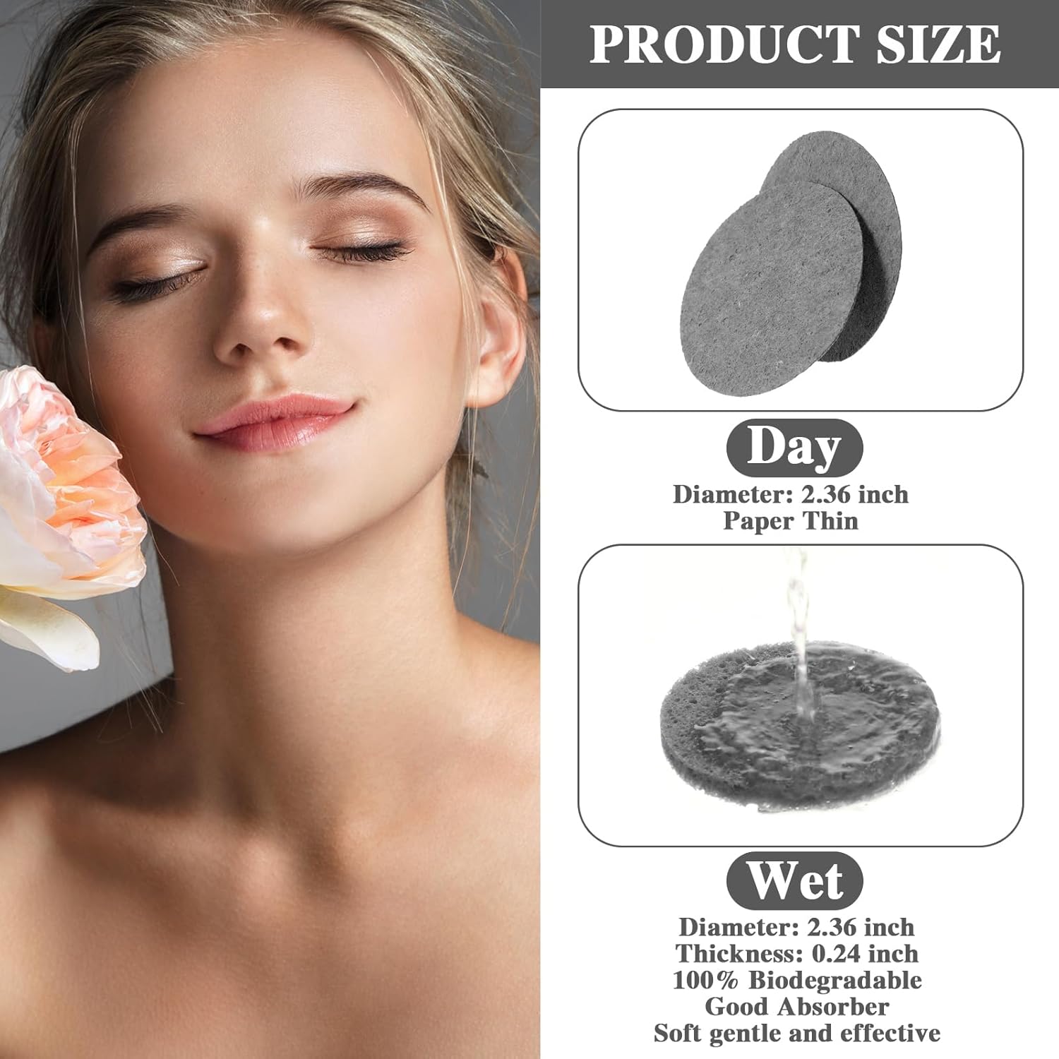 Tioncy 200 esponjas faciales comprimidas, esponja exfoliante natural para limpieza diaria, spa, maquillaje, eliminación, exfoliación de poros,