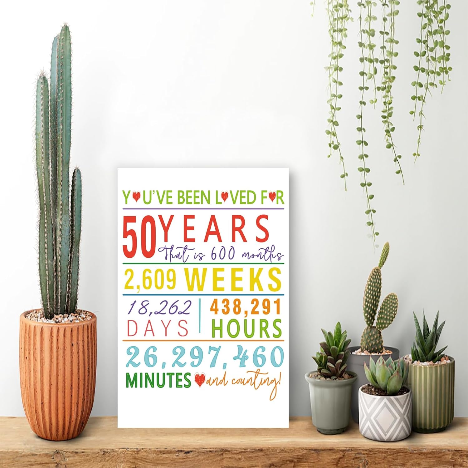YiKaLus Tarjeta de feliz cumpleaños número 50 para él y ella, divertidos regalos de cumpleaños de cincuenta años para mujeres y hombres, colorida