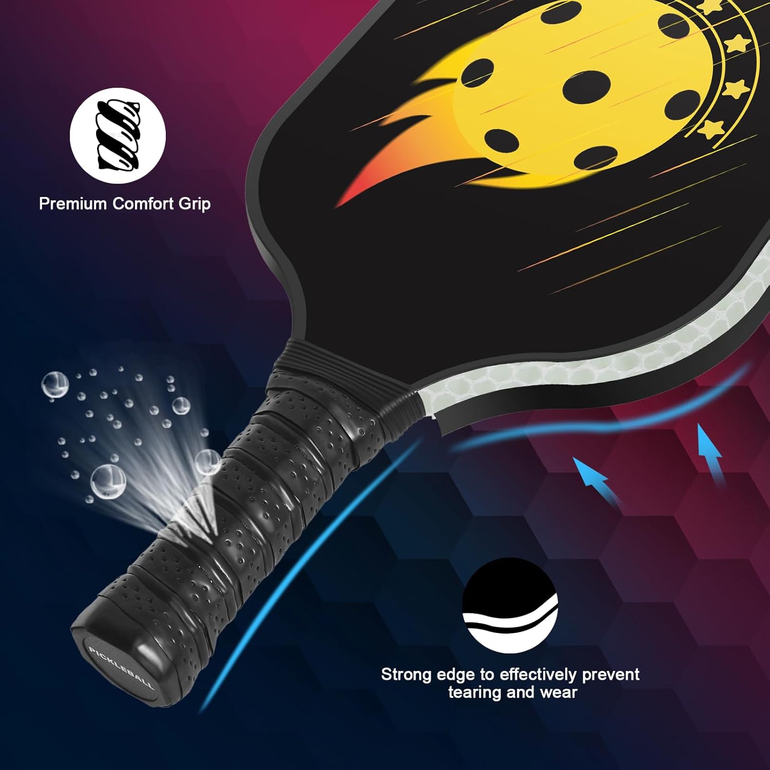 Juego de palas de pickleball  2 paletas de fibra de vidrio, 4 bolas, bolsa de transporte  Juego de paletas de pepinillo compatible con USAPA,