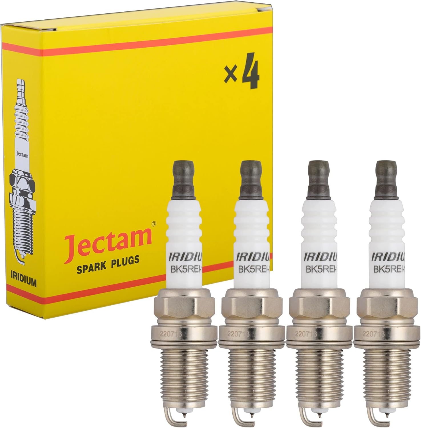 Bujía de iridio 4 PCS BKR5EGP 7090 BKR5EIX11 5464 Compatible con ACURA CHEVROLET CHRYSLER DODGE FORD GEO HONDA HUYNDAI INFINITI ISUZU JAGUAR KIA