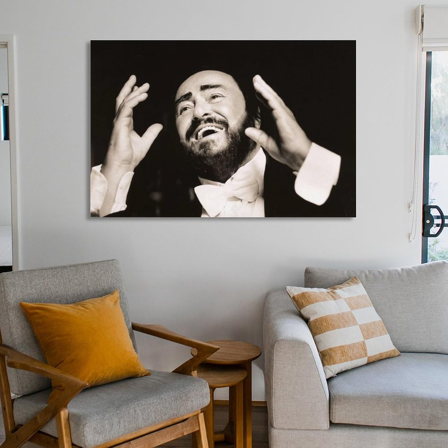 MAXIAN Luciano Pavarotti – Póster de arte tenor del mundo, 4 pinturas sobre lienzo, póster de arte de pared, impresión de desplazamiento, impresión