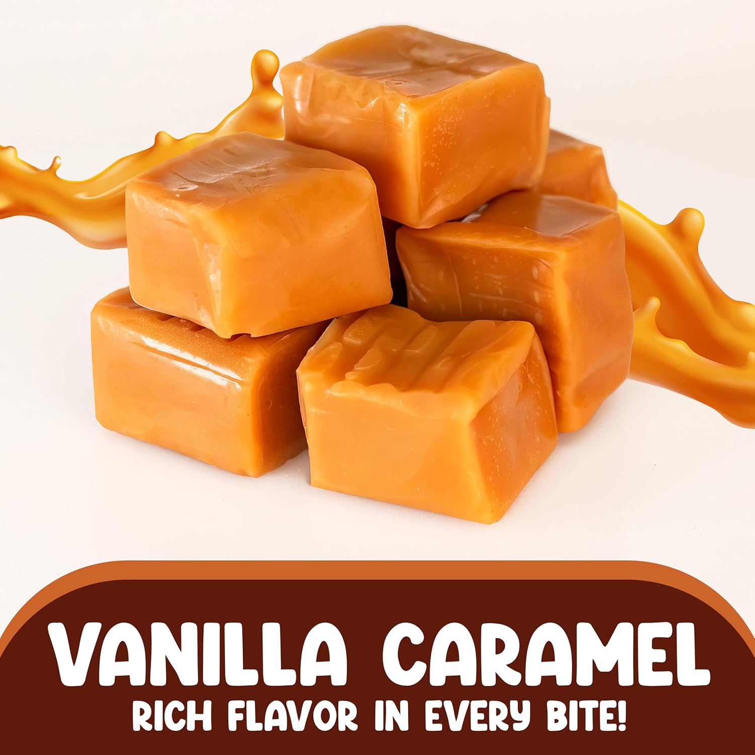 Caramelos cuadrados de caramelo de vainilla envueltos individualmente, 5 libras aproximadamente 350 caramelos derretidos, dulces de Navidad,