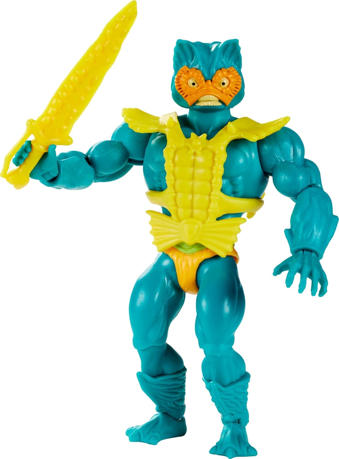 Masters of the Universe Origins Figura de acción, coleccionable Mer-Man, villano MOTU Ocean Warlord, 16 articulaciones articuladas, 5.5 pulgadas con