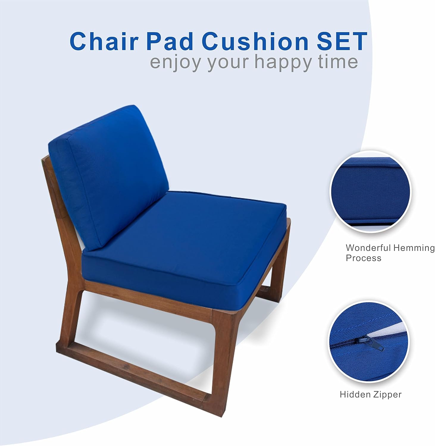 Juego de cojines para sillas de patio, cojines de asiento para exteriores de 24 x 24 pulgadas, cojines de patio para muebles de exterior