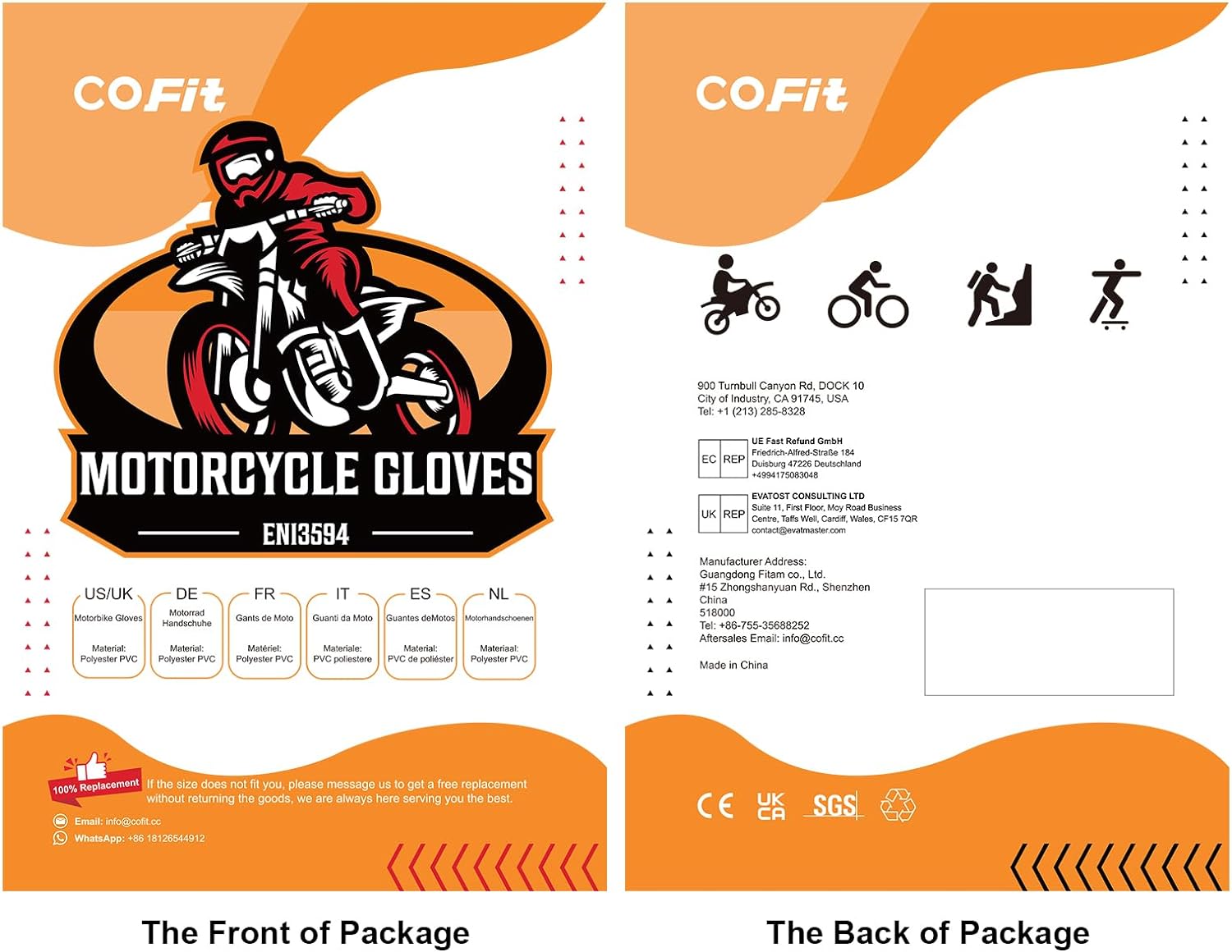 COFIT Guantes de motocicleta para hombres y mujeres, compatible con pantalla táctil, para cuatrimoto BMX MTB, carreras de carretera, ciclismo,