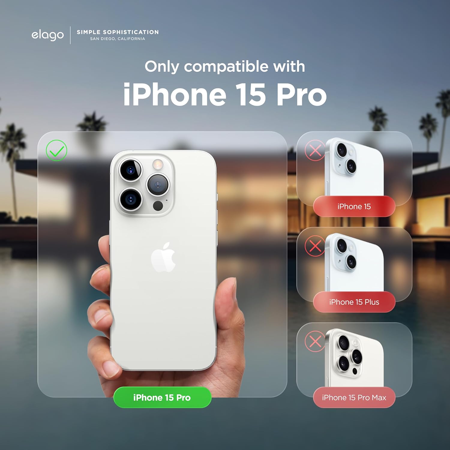 elago Compatible con iPhone 15 Pro, funda de silicona líquida, funda protectora de cuerpo completo, a prueba de golpes, funda delgada para teléfono,